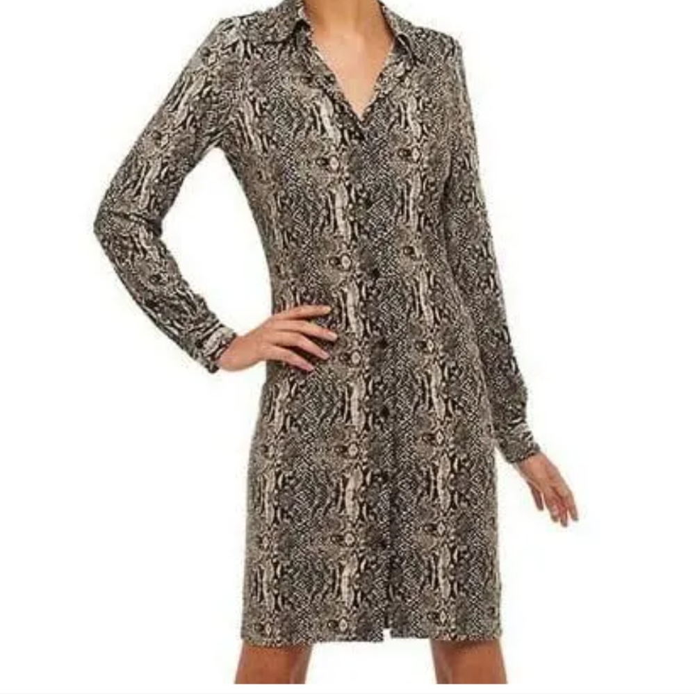 Norma Kamali Jersey Knit Shirtdress in Snake Print Size XXL